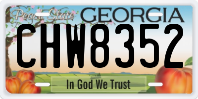 GA license plate CHW8352