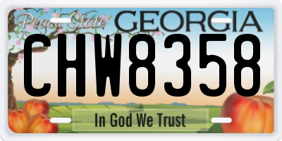 GA license plate CHW8358