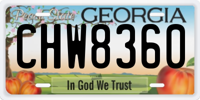GA license plate CHW8360