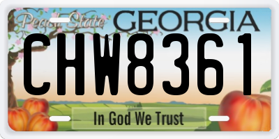 GA license plate CHW8361