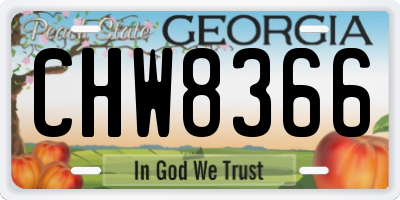GA license plate CHW8366