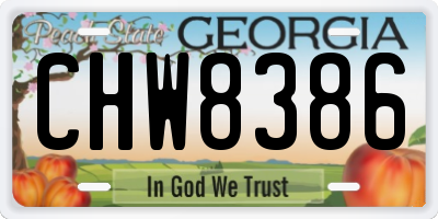 GA license plate CHW8386