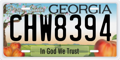 GA license plate CHW8394