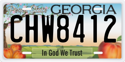 GA license plate CHW8412
