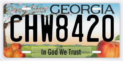 GA license plate CHW8420