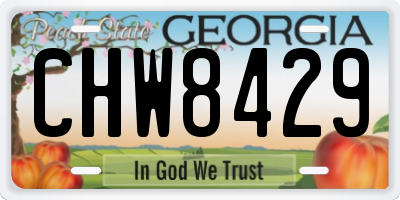 GA license plate CHW8429