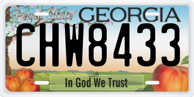 GA license plate CHW8433