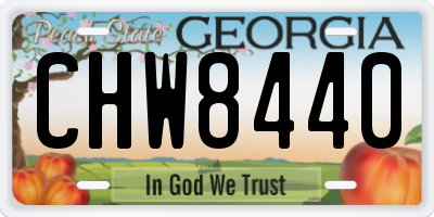 GA license plate CHW8440