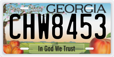 GA license plate CHW8453