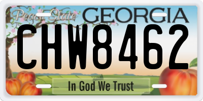 GA license plate CHW8462