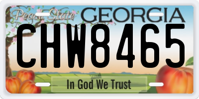 GA license plate CHW8465
