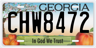 GA license plate CHW8472