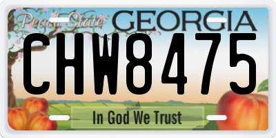 GA license plate CHW8475