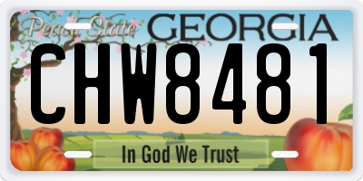 GA license plate CHW8481