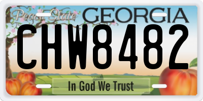 GA license plate CHW8482