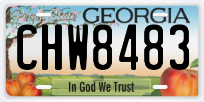 GA license plate CHW8483