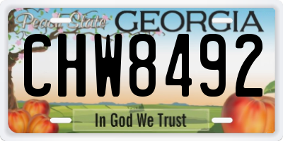 GA license plate CHW8492