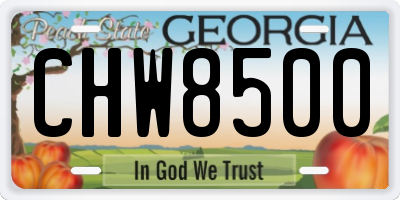 GA license plate CHW8500