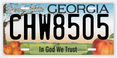 GA license plate CHW8505