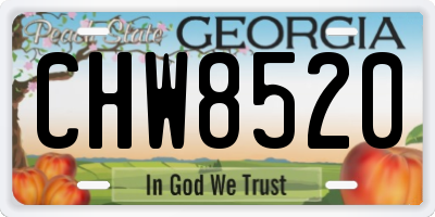 GA license plate CHW8520