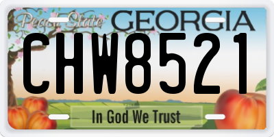 GA license plate CHW8521