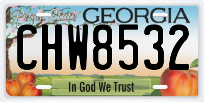 GA license plate CHW8532