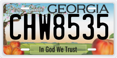 GA license plate CHW8535