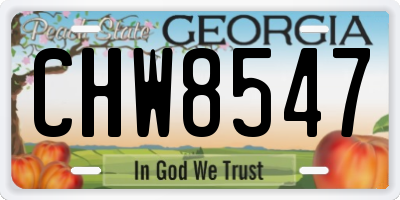 GA license plate CHW8547