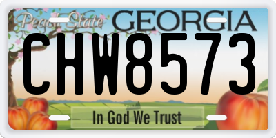 GA license plate CHW8573