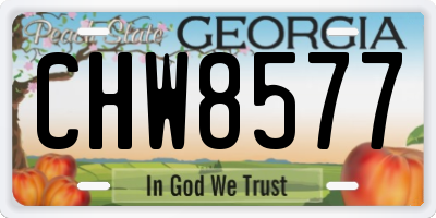 GA license plate CHW8577