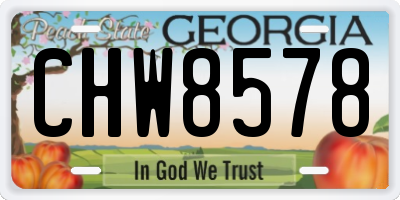 GA license plate CHW8578
