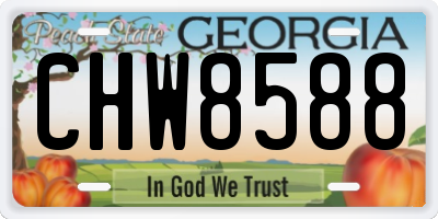GA license plate CHW8588