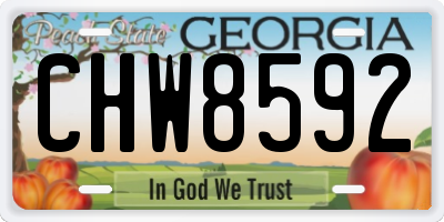 GA license plate CHW8592