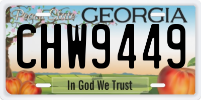 GA license plate CHW9449