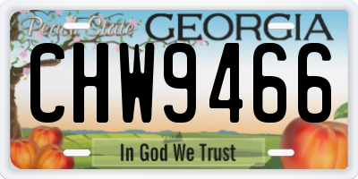 GA license plate CHW9466