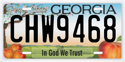 GA license plate CHW9468
