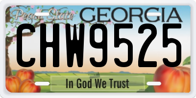 GA license plate CHW9525