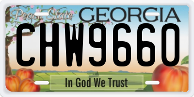 GA license plate CHW9660