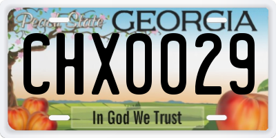 GA license plate CHX0029