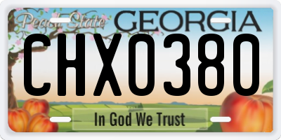 GA license plate CHX0380