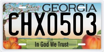 GA license plate CHX0503
