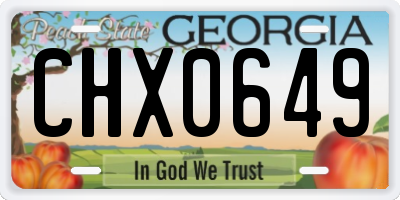 GA license plate CHX0649