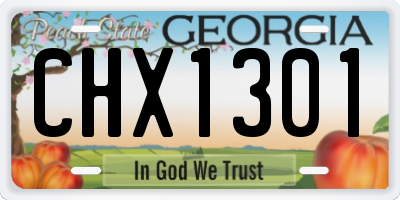 GA license plate CHX1301