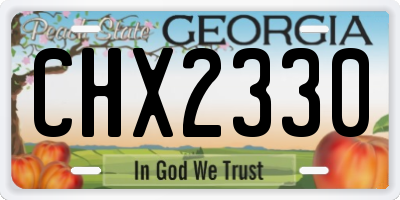 GA license plate CHX2330