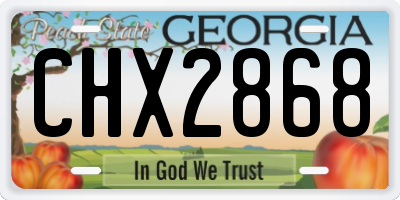 GA license plate CHX2868