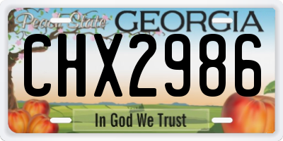 GA license plate CHX2986