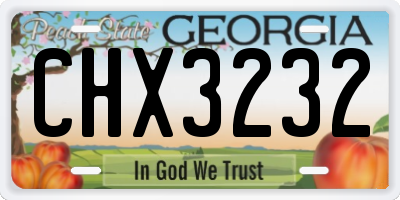 GA license plate CHX3232