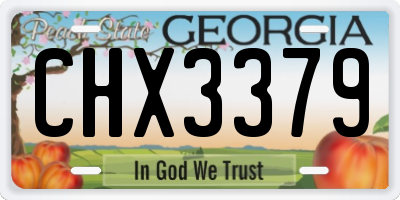 GA license plate CHX3379