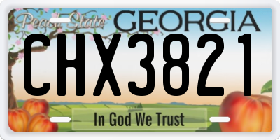 GA license plate CHX3821