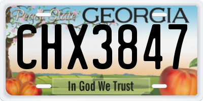 GA license plate CHX3847